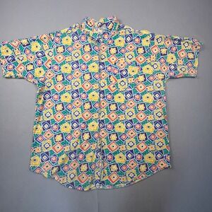 VTG 90s Pro Spirit Button Up Shirt Mens XL Geometric Abstract Retro